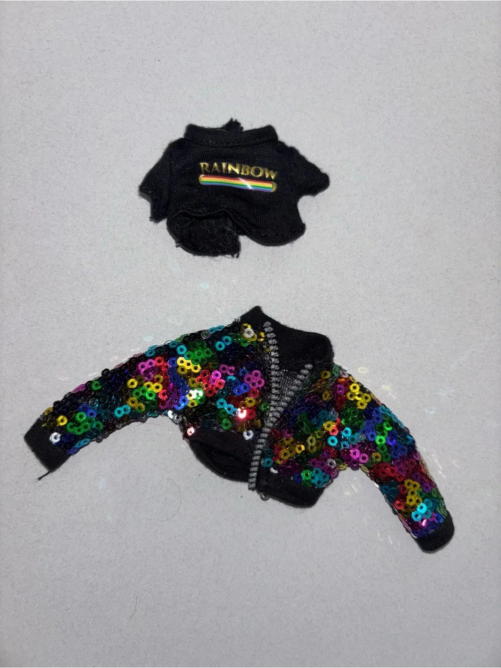 RAINBOW HIGH AVERY STYLES DOLL CLOTHES SEGUIN BOMBER JACKET w / shirt lot